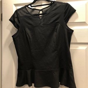 petite black sheer collar